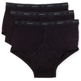 Jockey Classic Y-front Brief Value 3 Pack Black M9009B Mens Underwear