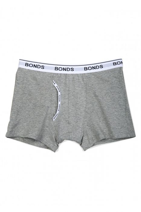 Bonds Boys Classic Guyfront Trunk UZYP Grey Marle Kids Underwear