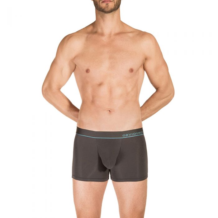 Obviously PrimeMan Boxer Brief 3 Inch Leg Titanium Mens Underwear