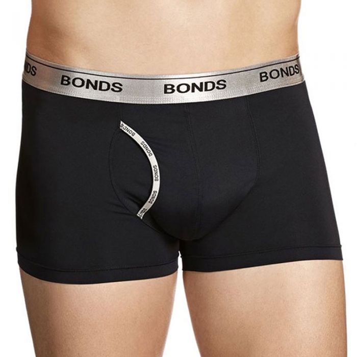 Bonds Microfibre Guyfront Trunk MZAQ1A Black Mens Underwear