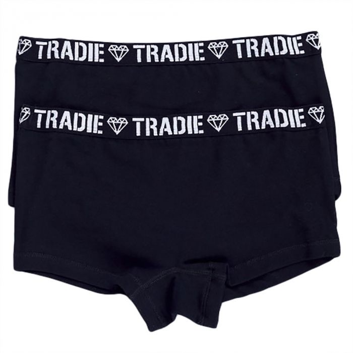 Tradie Girls 2PK Shortie GJ3347SL2 Black Girls Underwear