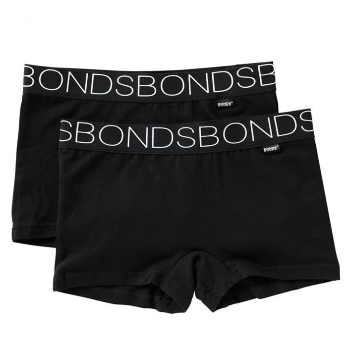 Bonds Girls Everyday Bikini Briefs 2 Pack - Black & Nude - Size 10