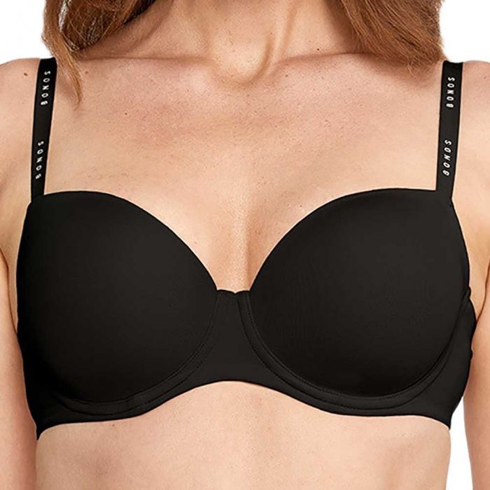 Hestia Women's Smoothing Contour T-Shirt Bra - Black - Size 14D