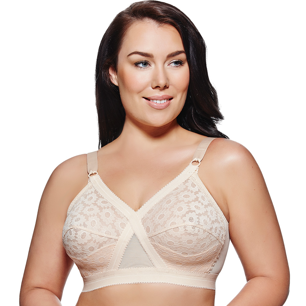 Playtex Cross Your Heart Wirefree Bra P10152 Beige EBay   P10152 Beige Front Body 